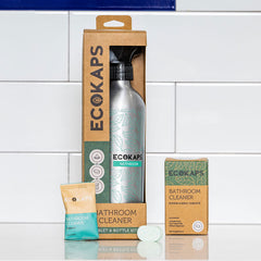 Bathroom Cleaner Kit and Tablet Refill Box ECOKAPS Dissolvable Bathroom Cleaner Tablet And Bottle Kit New Zealand kit and refill pack